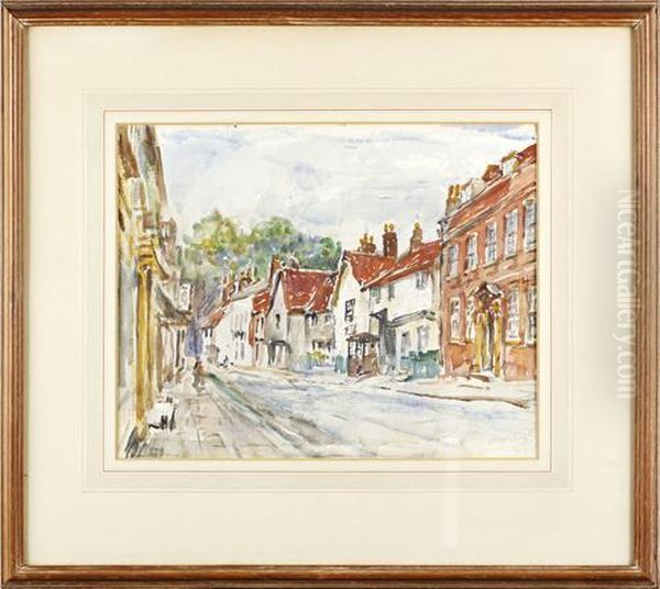 Street Scene Oil Painting by Rowland Henry Hill