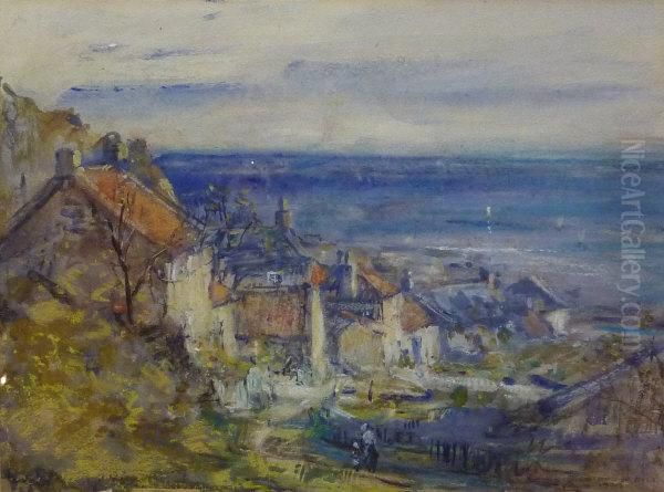 Runswick Bay Oil Painting by Rowland Henry Hill