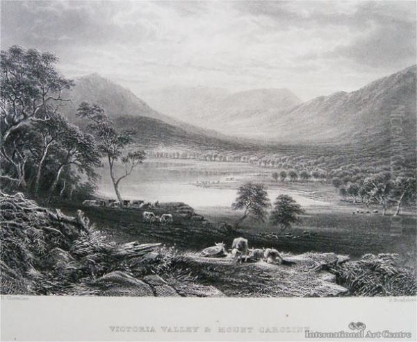 Victoria Valley & Mount Caroline Oil Painting by Samuel Prout