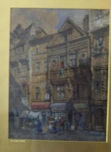 Continental Street Scene Oil Painting by Samuel Prout