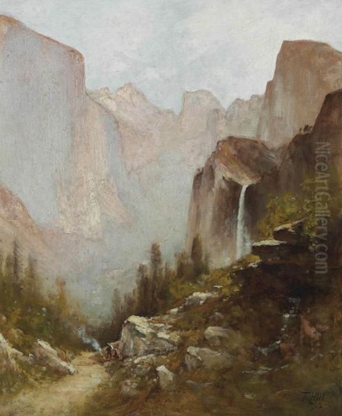 Yosemite Valley Oil Painting by Thomas Hill