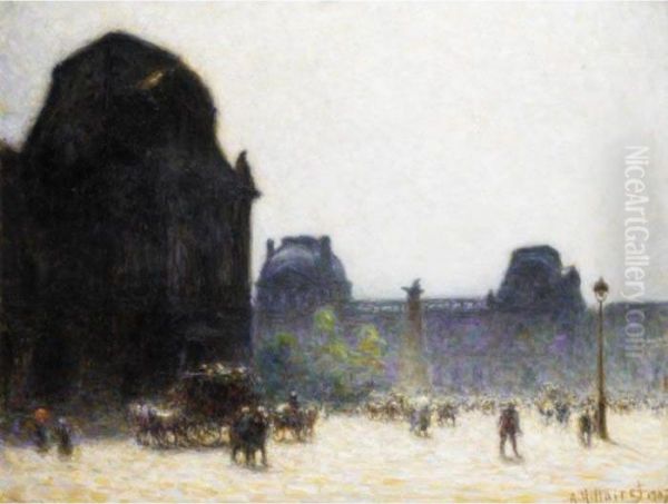 Le Louvre Oil Painting by Anatole Eugene Hillairet