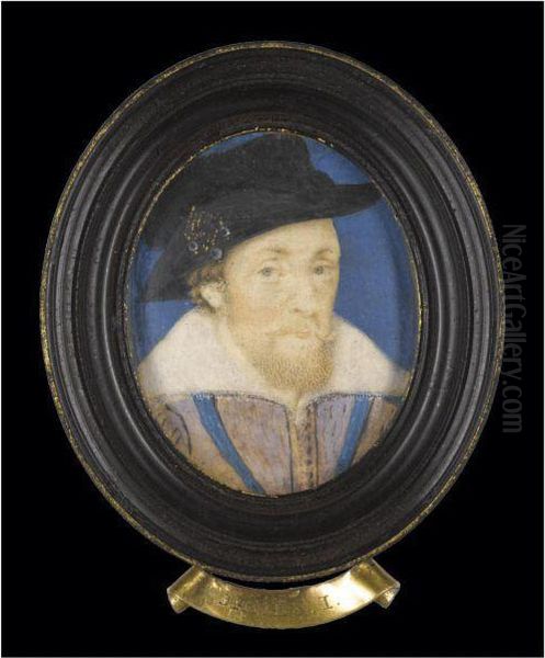 Portrait Of James Vi Of Scotland Oil Painting by Nicholas Hilliard