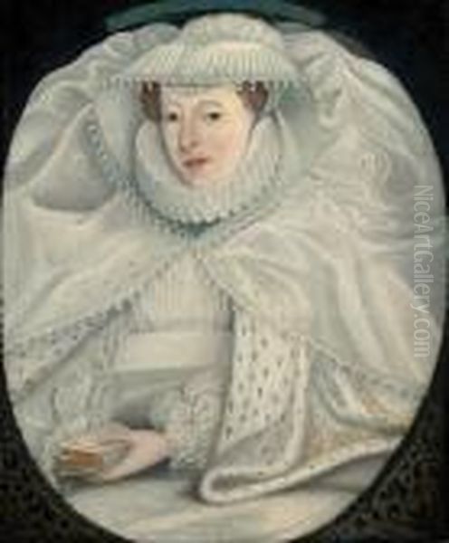 Portrait Of Mary I, Queen Of Scots (1542-1587) Oil Painting by Nicholas Hilliard