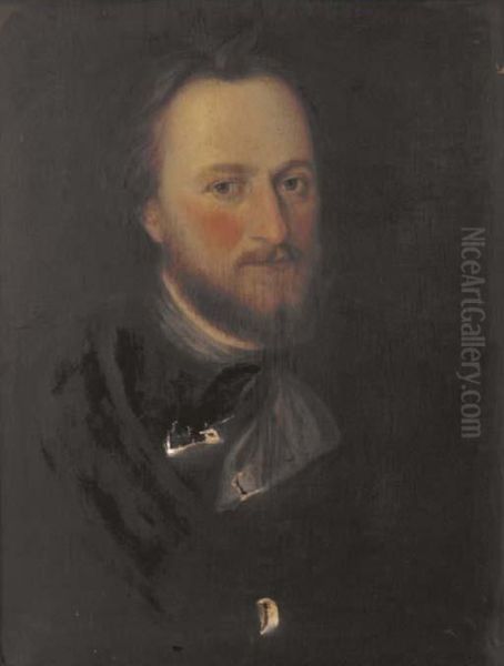 Portrait Of Thomas West Oil Painting by Nicholas Hilliard