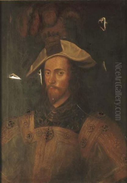 Portrait Of George Clifford Oil Painting by Nicholas Hilliard