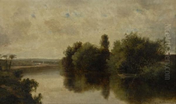 On The Oise Oil Painting by William Henry Hilliard