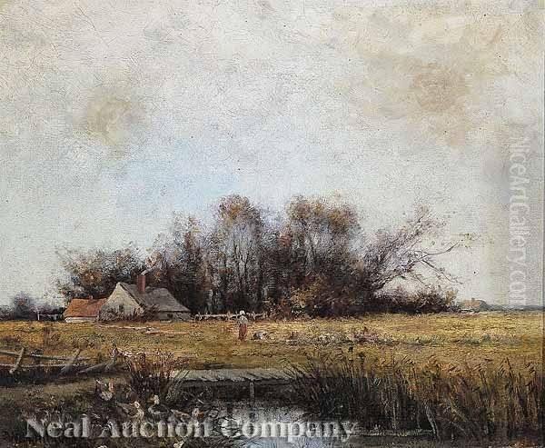 Pastoral Scene Oil Painting by William Henry Hilliard