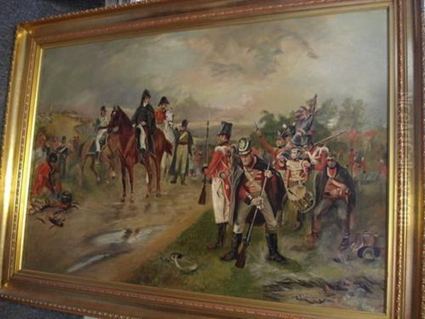 Wellington At Waterloo Oil Painting by Robert Alexander Hillingford