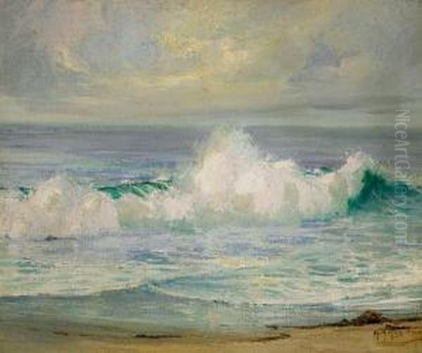 Laguna Beach Waves Oil Painting by Anna Althea Hills