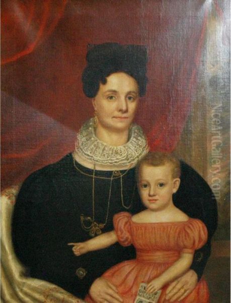 Mother And Child Oil Painting by William Hillyer