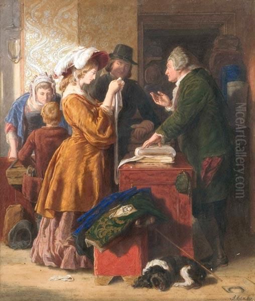 Il Mercante Di Tessuti Oil Painting by B. Hilscher