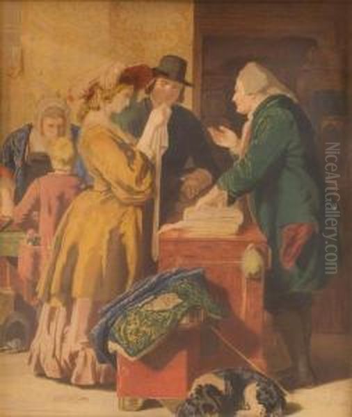 Il Mercante Di Tessuti Oil Painting by B. Hilscher