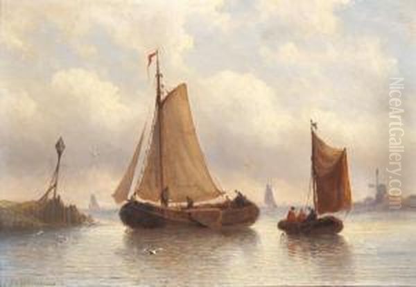 An Afternoon On The Water Oil Painting by Eduard Alexander Hilverdink