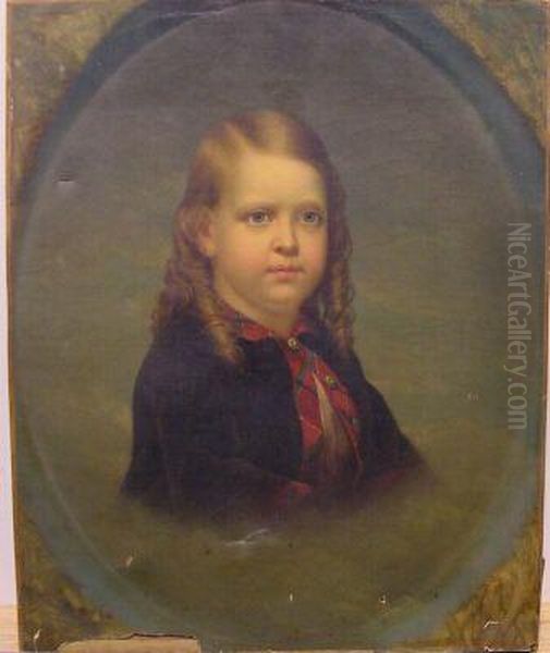 Portrait Of A Young Claudius Monell Roome Oil Painting by Charles Hine