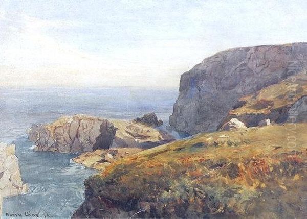 North Devon Coastal Scene Oil Painting by Harry T. Hine