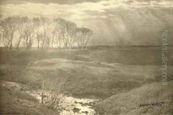 Sunshine And Rain Oil Painting by Alfred Horsley Hinton