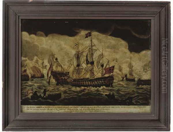 Commemorating The Battle Of Trafalgar Oil Painting by I. Hinton