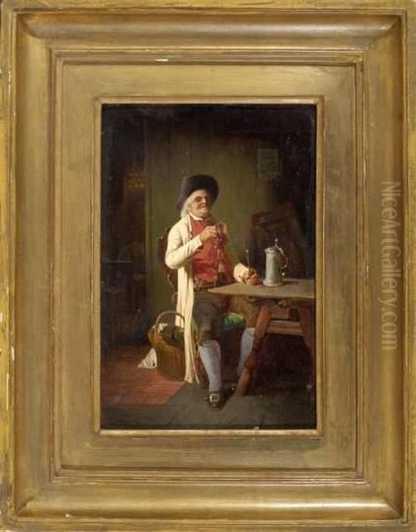 Der Weinkenner Oil Painting by Johann Ferdinand J. Hintze