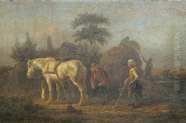 La Cosecha Oil Painting by Johann Ferdinand J. Hintze