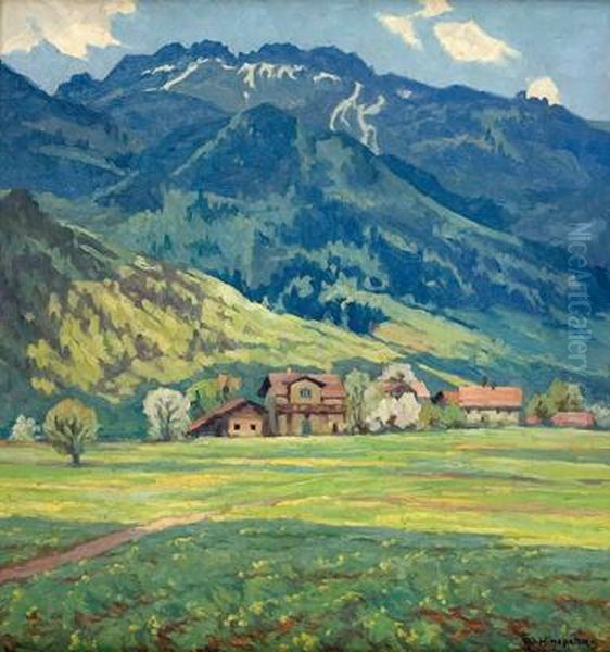 Dorflandschaft Oil Painting by Adolf Hinzpeter