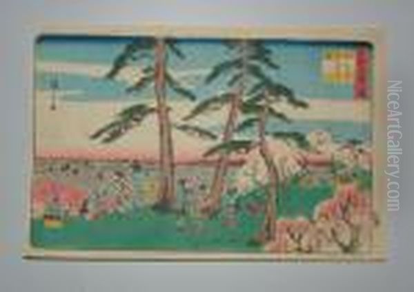 Serie Edo Meisho Oil Painting by Utagawa or Ando Hiroshige