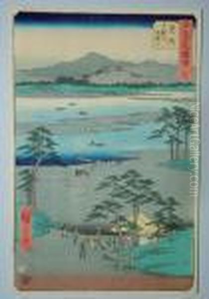 Serie Du Tsutaya Tokaido Oil Painting by Utagawa or Ando Hiroshige