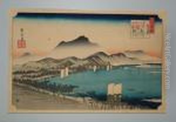 Serie Des 8 Vues Oil Painting by Utagawa or Ando Hiroshige