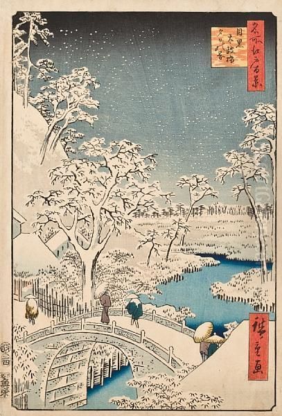 Meguro Oil Painting by Utagawa or Ando Hiroshige