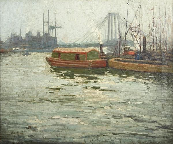 East River New York Oil Painting by Alice Hirsh