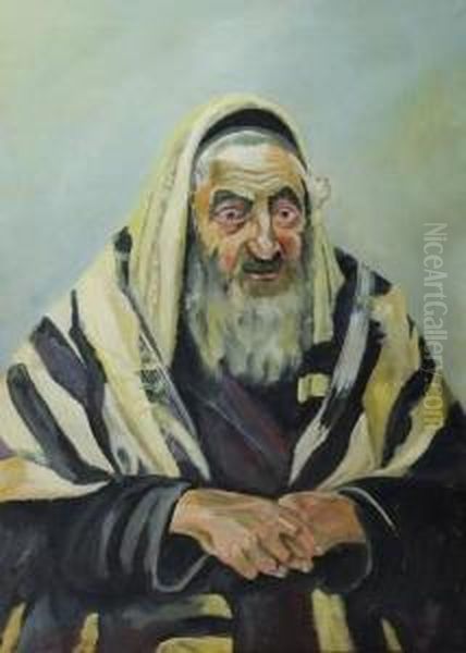 Portrait De Rabbin Oil Painting by Samuel Hirszenberg