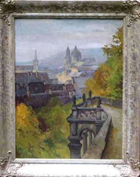 Tomek, View Of Prague Oil Painting by Heinrich Hirt