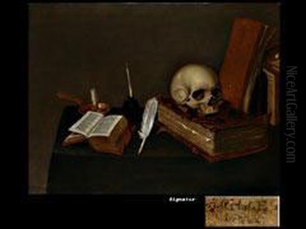 Vanitas/stilleben Oil Painting by Michael Conrad Hirt