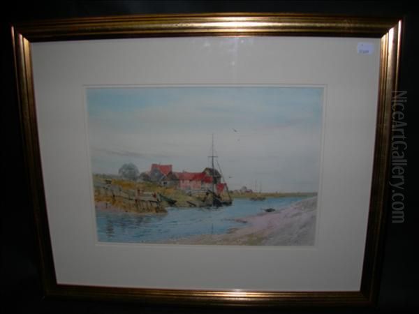 The Riverblythe, Suffolk Oil Painting by George Dunkerton Hiscox