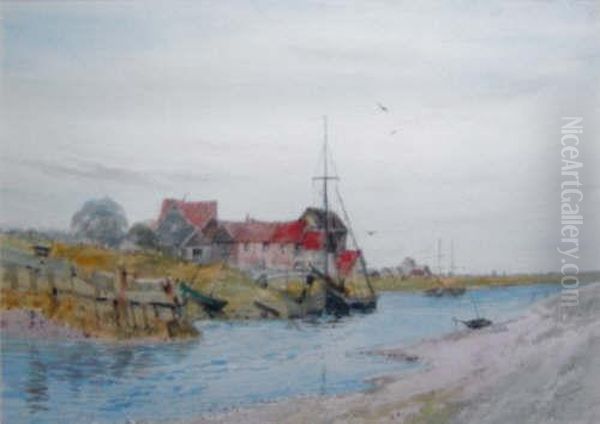 The River Blythe Oil Painting by George Dunkerton Hiscox