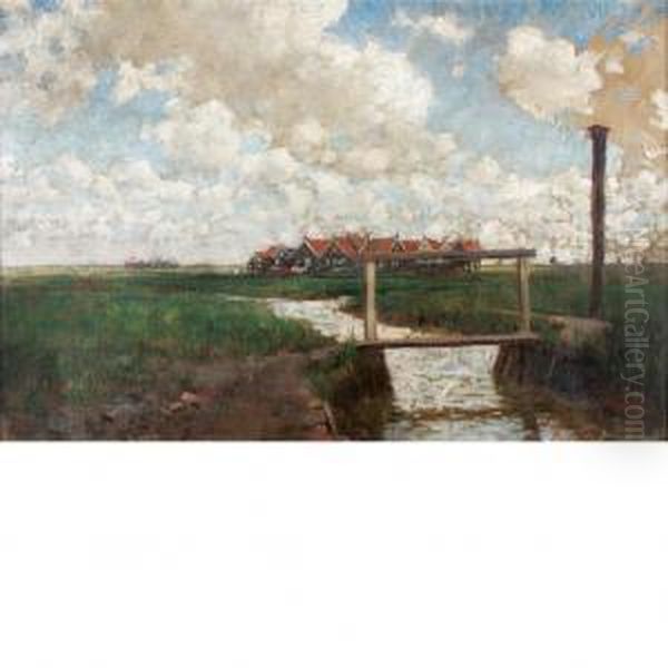 Island Of Marken Oil Painting by George Hitchcock