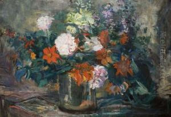 Blumenstilleben Oil Painting by Dora Hitz