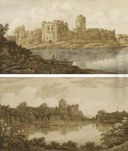 Pembroke Castle, South Wales Oil Painting by Richard Colt, 2nd Bt Hoare