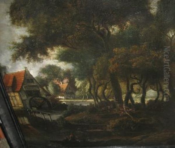 Paysage Au Moulin Oil Painting by Meindert Hobbema