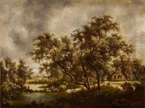 Flusslandschaft Oil Painting by Meindert Hobbema