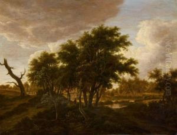 Bewaldete Landschaft Oil Painting by Meindert Hobbema