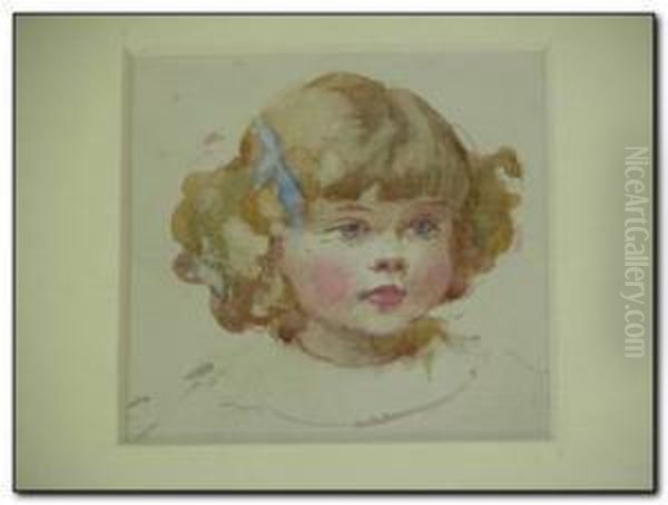 Portrait Of A Little Girl Oil Painting by Mabel Hankey Hobson E