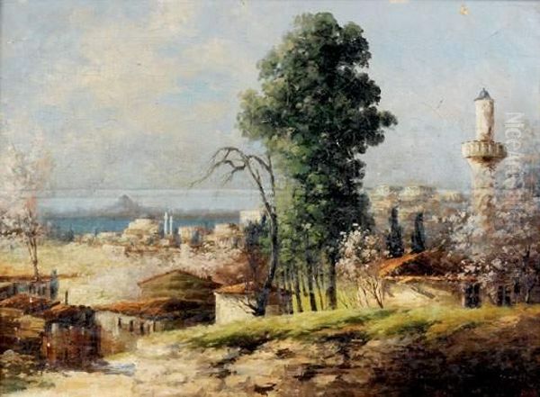 Vue Des Hauteurs D'istanbul Oil Painting by Hoca Ali Riza