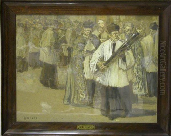 Procession Religieuse Oil Painting by Gaston Hochard