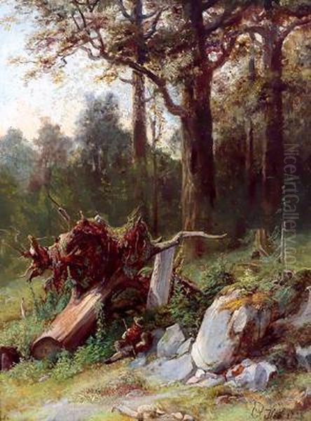 Rastender Wanderer Oil Painting by Edmund Hod