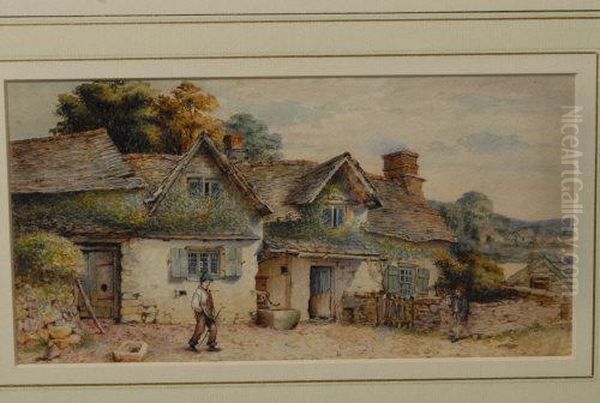 Cottage, Tavistock Oil Painting by Albert Hodder