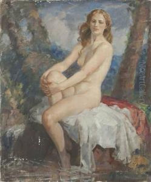 Nymph Oil Painting by Francis Edwin Hodge