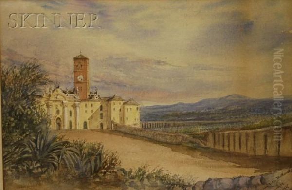 View Of Abbey San Pietro In Perugia From The Hotel Bonfani Oil Painting by Sarah Hodges Swan