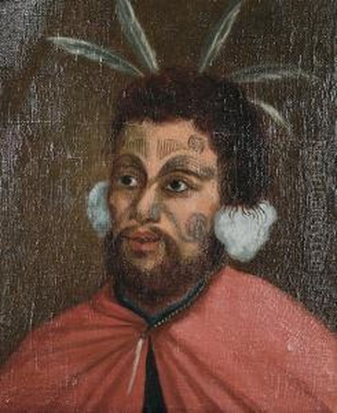 Portrait Of A Man In Maori Dress Oil Painting by William Hodges