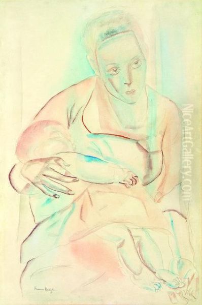 Mother And Baby Oil Painting by Frances Mary Hodgkins